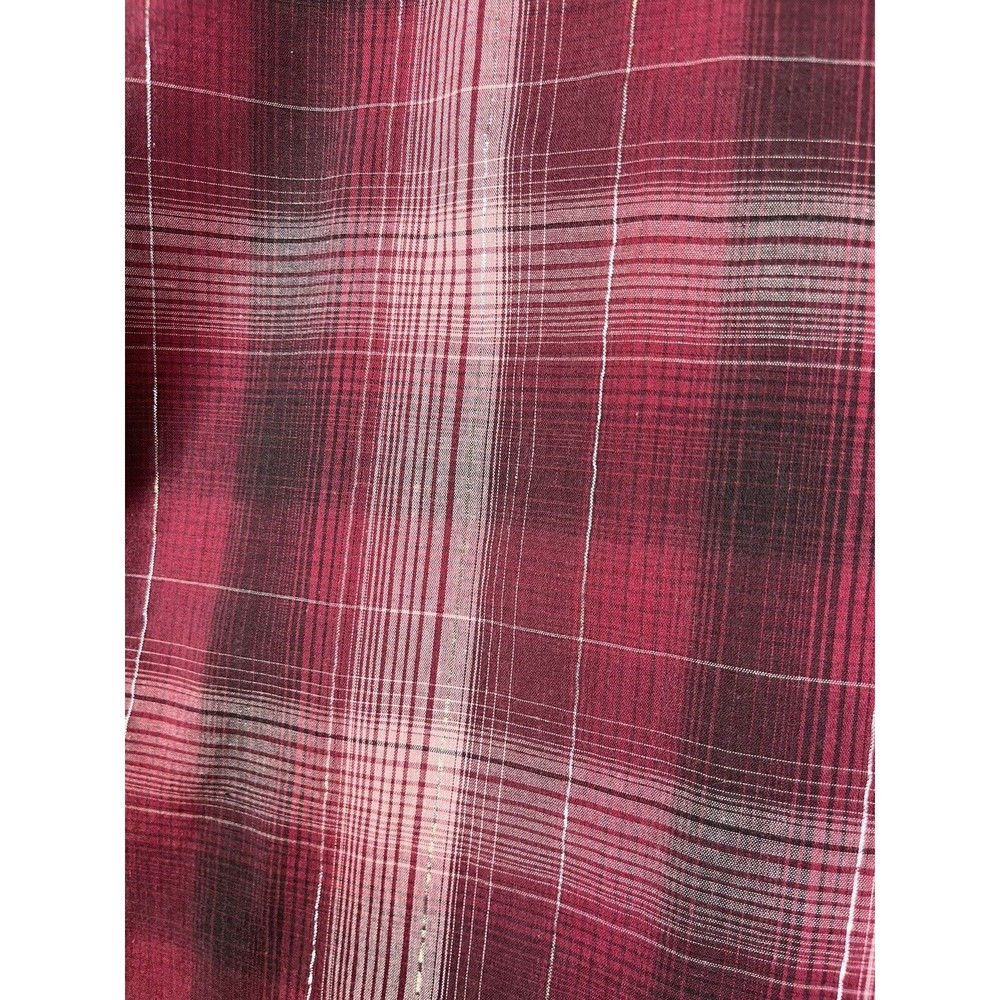 WRANGLER Wrancher Women’s Button Up Red Silver Plaid L Western Cowgirl Rodeo - Picture 6 of 11